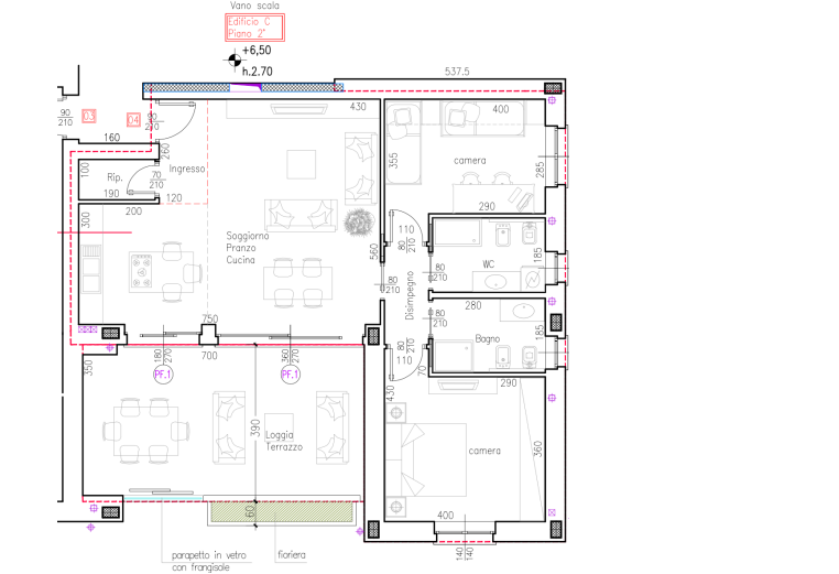 planimetria trilocale piano secondo calaluna residenza prampolini uno novate milanese nuova realizzazione parolo group real estate articolo blog classhome