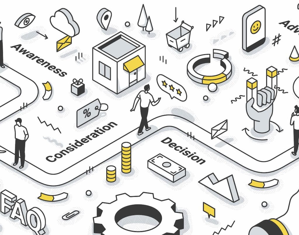 Customer Journey Isometric Illustration Man